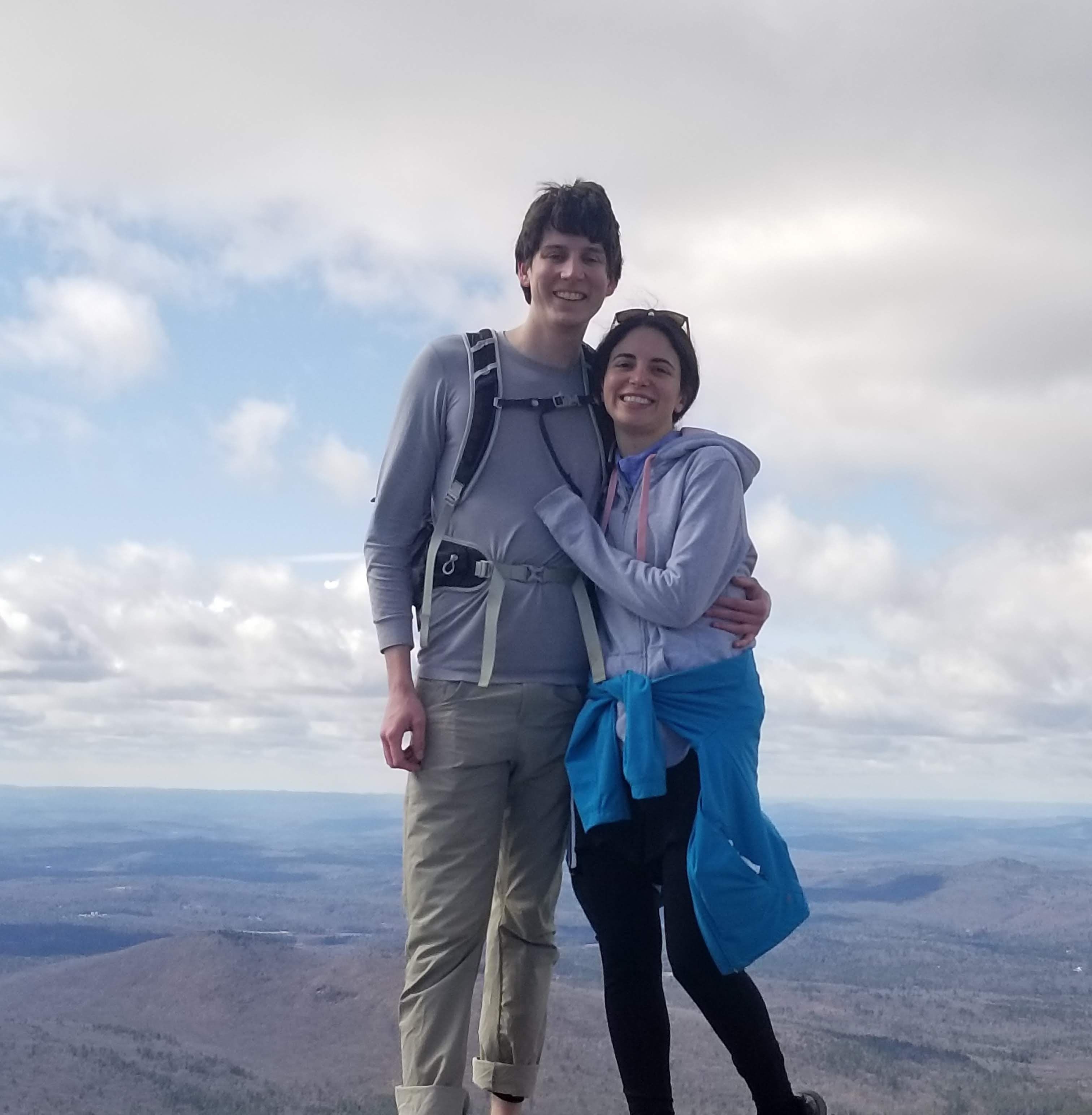Johnny and Katherine together on Mount Monadnock in March 2022